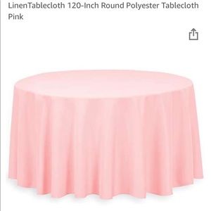 120 Inch round pink table covers